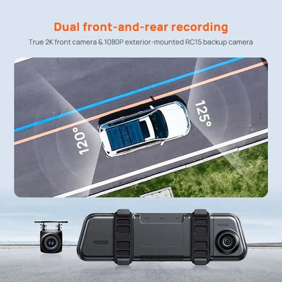 70mai S410 Rearview Dash Cam 2K Front 1080P Mirror - stepyours.com