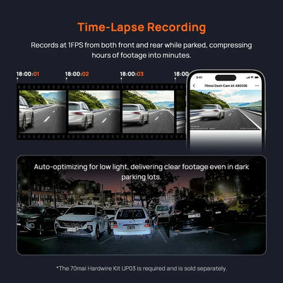 70mai 4K Dash Cam A800SE GPS ADAS Voice Control Ultra HD WiFi 6 - stepyours.com