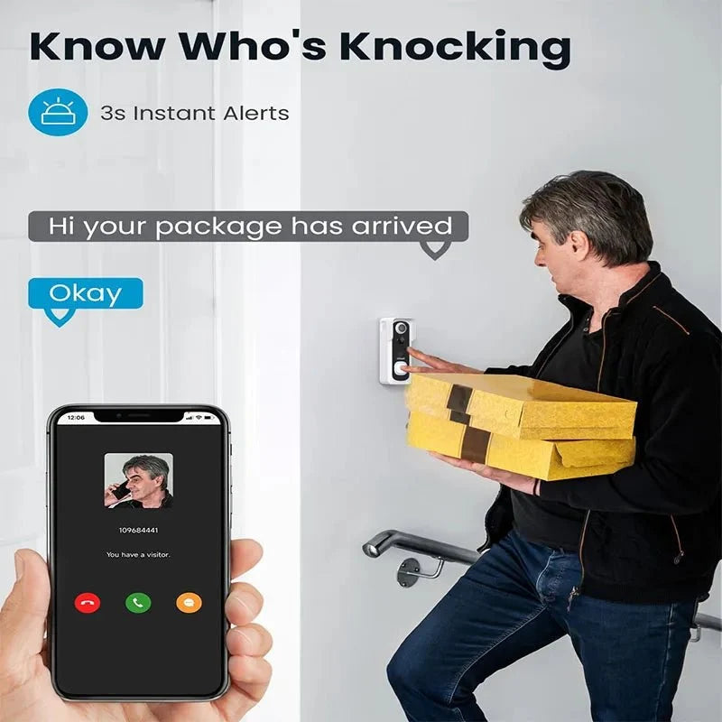 IeGeek Never Miss A Visitor Wireless Doorbell 2K HD Camera - stepyours.com
