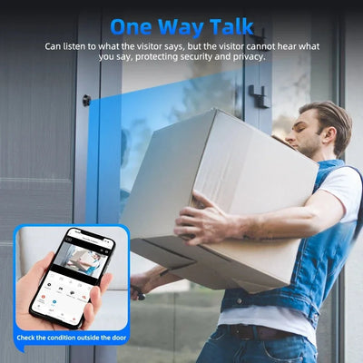 Awapow Tuya Smart WiFi Doorbell Peephole 1080P Night Vision - stepyours.com