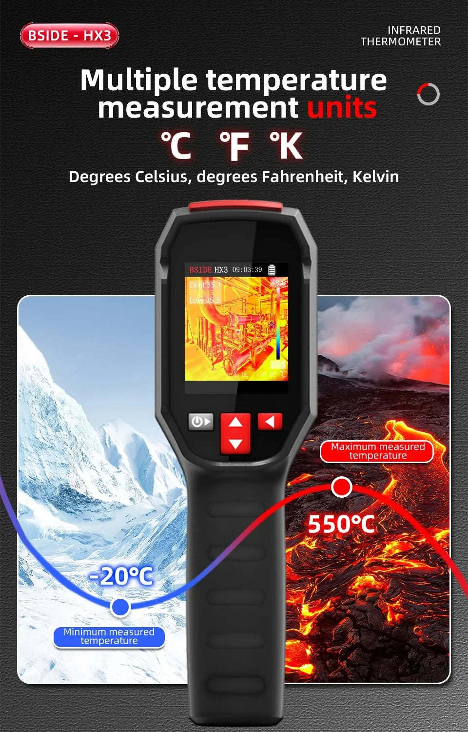 BSIDE HX3 Handheld Thermal Imaging Camera - For PCB, Pipes And Fire Safety - stepyours.com