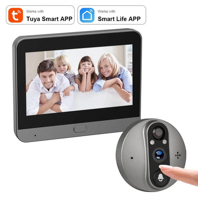 3MP WiFi Cat Eye Doorbell 5000mAh Battery Alexa LiveView - stepyours.com