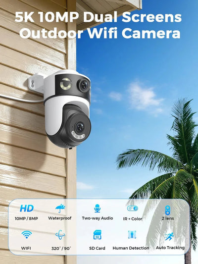 O - KAM 10MP Dual Lens PTZ WiFi Camera - AI Humanoid Detection and Auto Tracking - stepyours.com