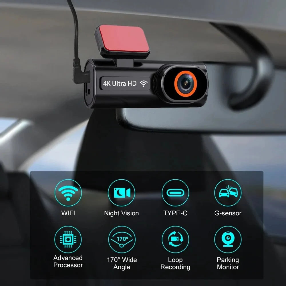Ultra HD 4K Car Dash Cam With WIFI DVR Night Vision 24H Parking GPS - stepyours.com