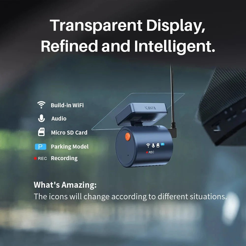 Kawa Mini 3 Pro 2K Car Dash Cam With WiFi App Voice Control Parking - stepyours.com