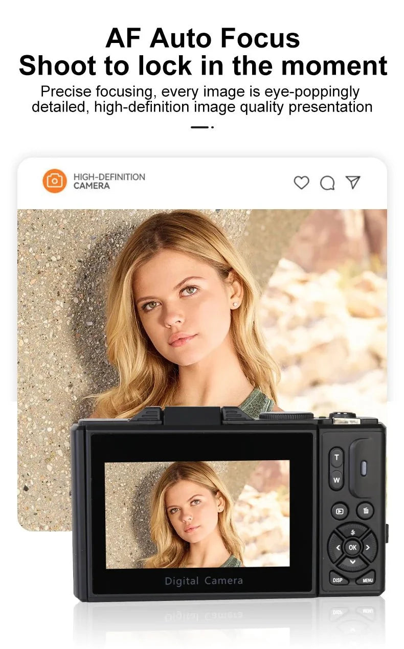 Ourlife Compact 5K Digital Camera With 18X Zoom 75MP 180 Flip Screen WiFi - stepyours.com