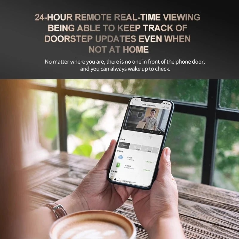 Smart Cat Eye Doorbell 4.3 Inch IPS Display 2K Video - stepyours.com