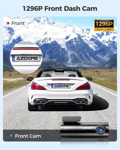 AZDOME 1296P WiFi Dash Cam Night Vision Loop Recording GSensor Parking Monitor - stepyours.com