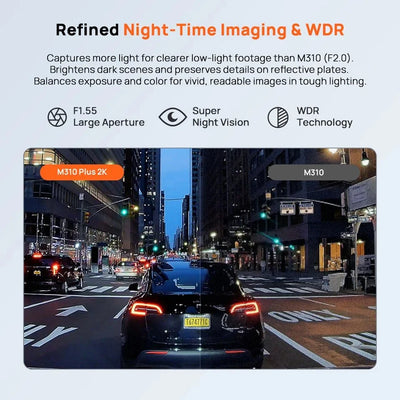 70mai M310 Plus Dash Cam 2K Car DVR With Night Vision WiFi 24H Parking - stepyours.com