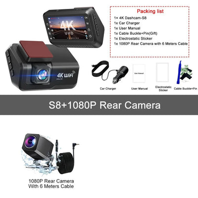 Hook Your Drive Kocam 4K UHD Dash Cam Dual Lens Night Vision Parking Monitor - stepyours.com