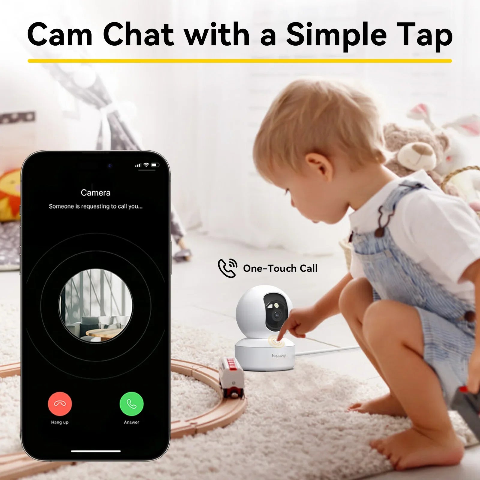 BoyKeep 3MP Indoor WiFi Baby Monitor - Auto Tracking For 24 7 Surveillance Hooks - stepyours.com
