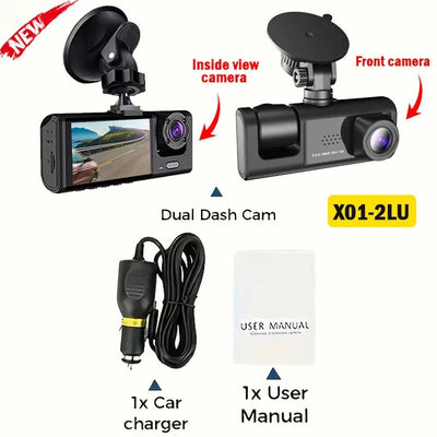 Triple Lens WiFi Dashcam Two Three Channel 1080P Night Vision Front And Rear - stepyours.com