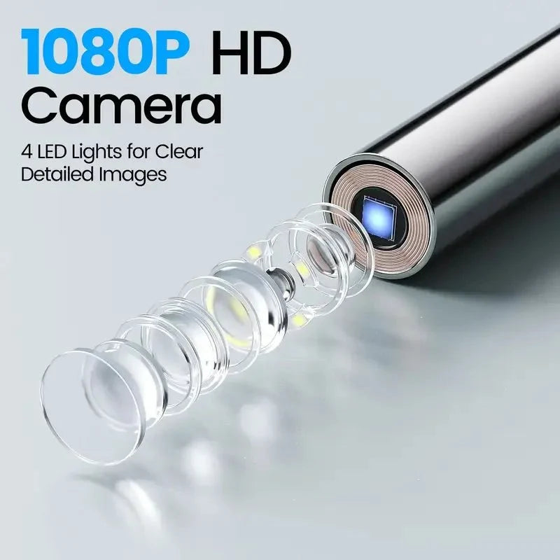 Smart Ear Camera Endoscope - 90 Degree Rotatable Head 1080P HD With 12 Heads - stepyours.com