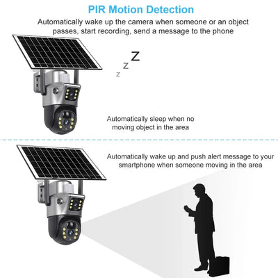 V380 Pro Solar Security Camera - Dual Lenses 8MP 4K PIR Night Vision Outdoor - stepyours.com