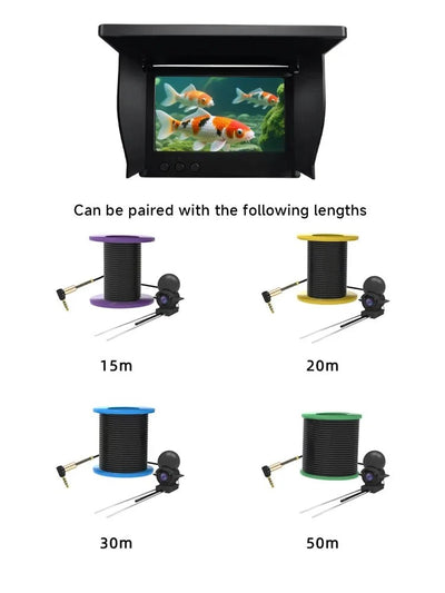 Dodosee 220 Degree Underwater Fishing Camera 1080P Night Vision LCD Fish Finder - stepyours.com