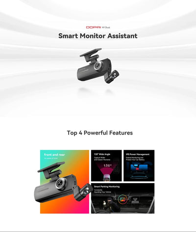 DDPAI Dash Cam N1 Dual Front And Rear Night Vision 1296P App Control - stepyours.com