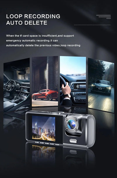 1080P Dual Dash Cam For Cars Front Inside IR Vision Loop Recording Wide Angle - stepyours.com