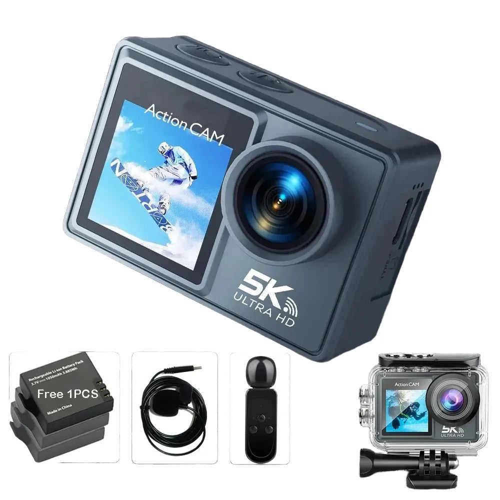 HUAFANT M4R Action Camera 5K 4K60FPS Waterproof 30m IPS Touch LCD 5X Zoom - stepyours.com