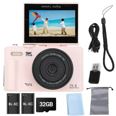 Amorus 75MP Digital Camera 5.7K Video 18x Zoom WiFi Vlog Camera - stepyours.com