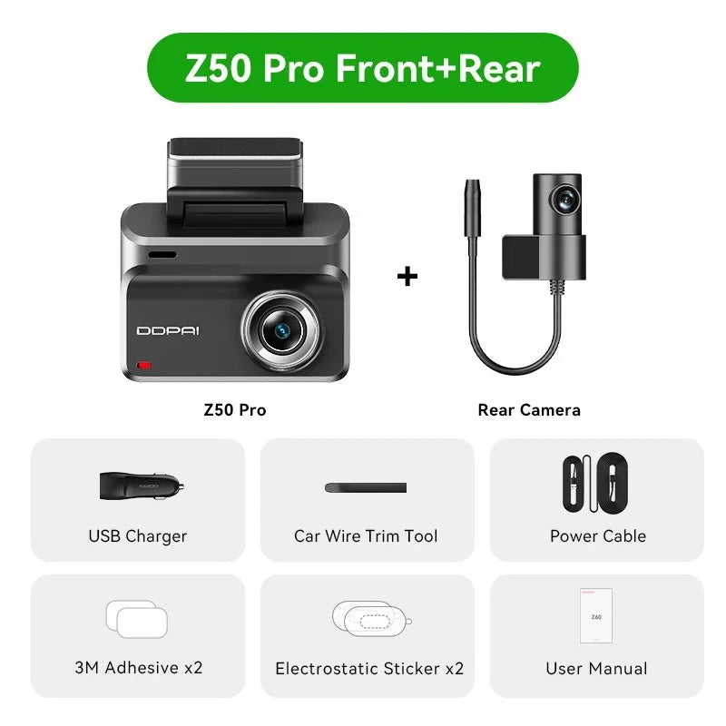 DDPAI Z50 Pro 4K UHD Dash Cam With 3 Inch IPS Display GPS ADAS Parking Monitor - stepyours.com