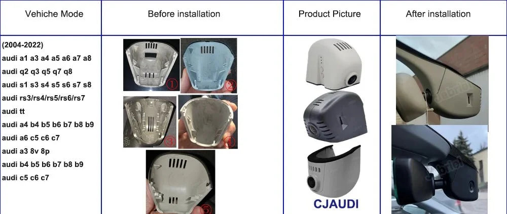 Plug And Play Audi Dash Cam With App Control 1080p Front Camera A3 A4 A5 A6 Q5 Q7 - stepyours.com