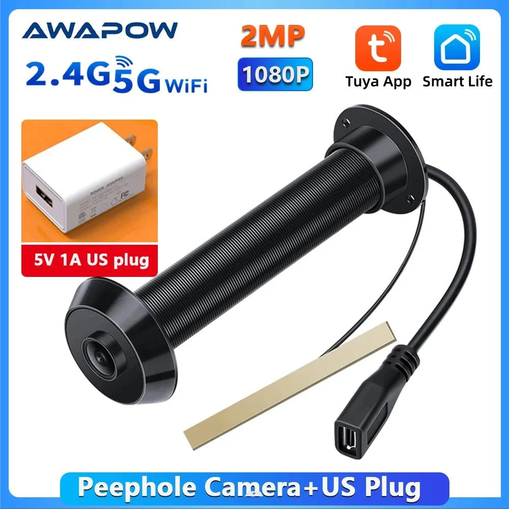 Awapow Tuya Smart WiFi Doorbell Peephole 1080P Night Vision - stepyours.com