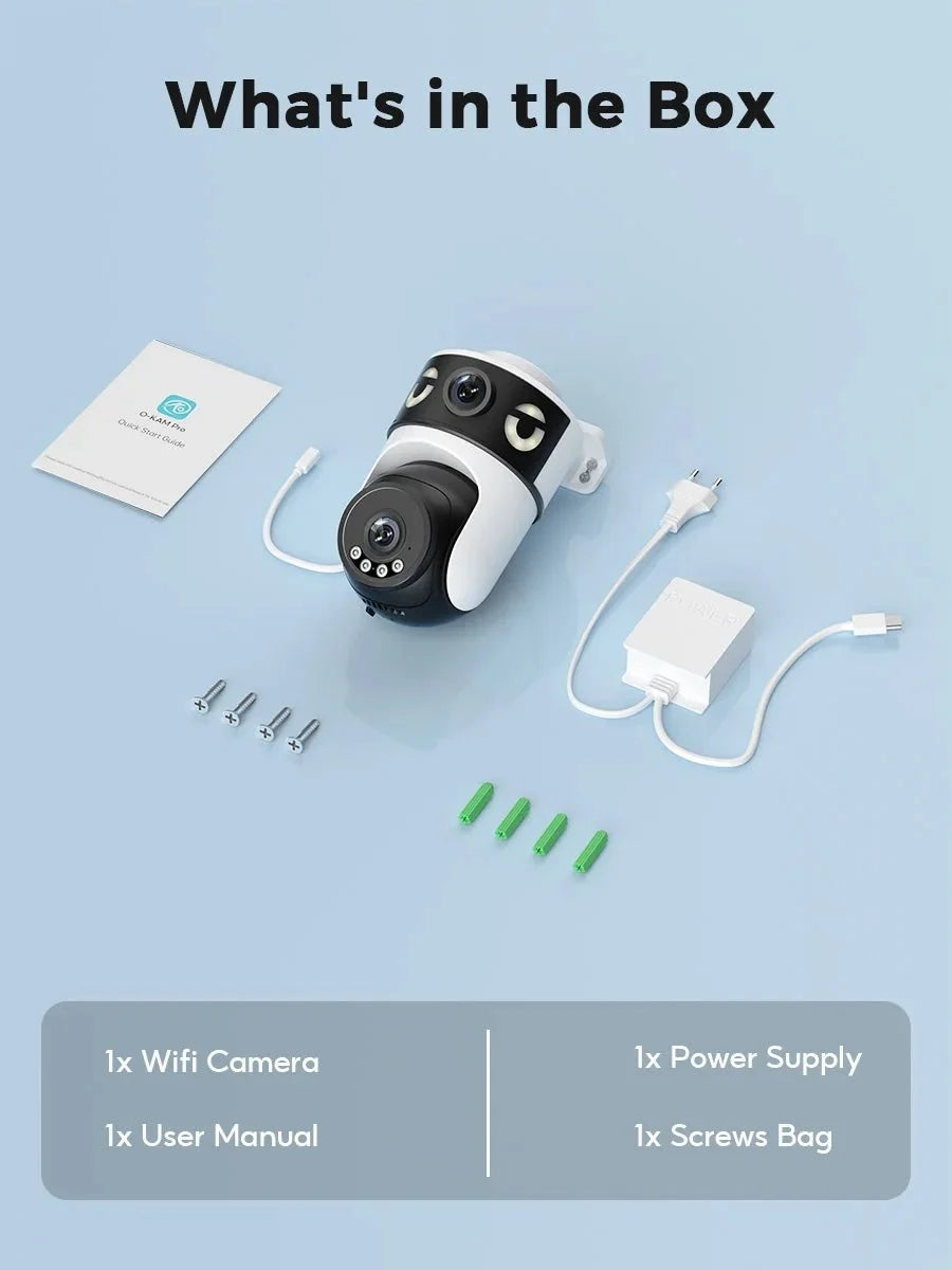 O - KAM 10MP Dual Lens PTZ WiFi Camera - AI Humanoid Detection and Auto Tracking - stepyours.com