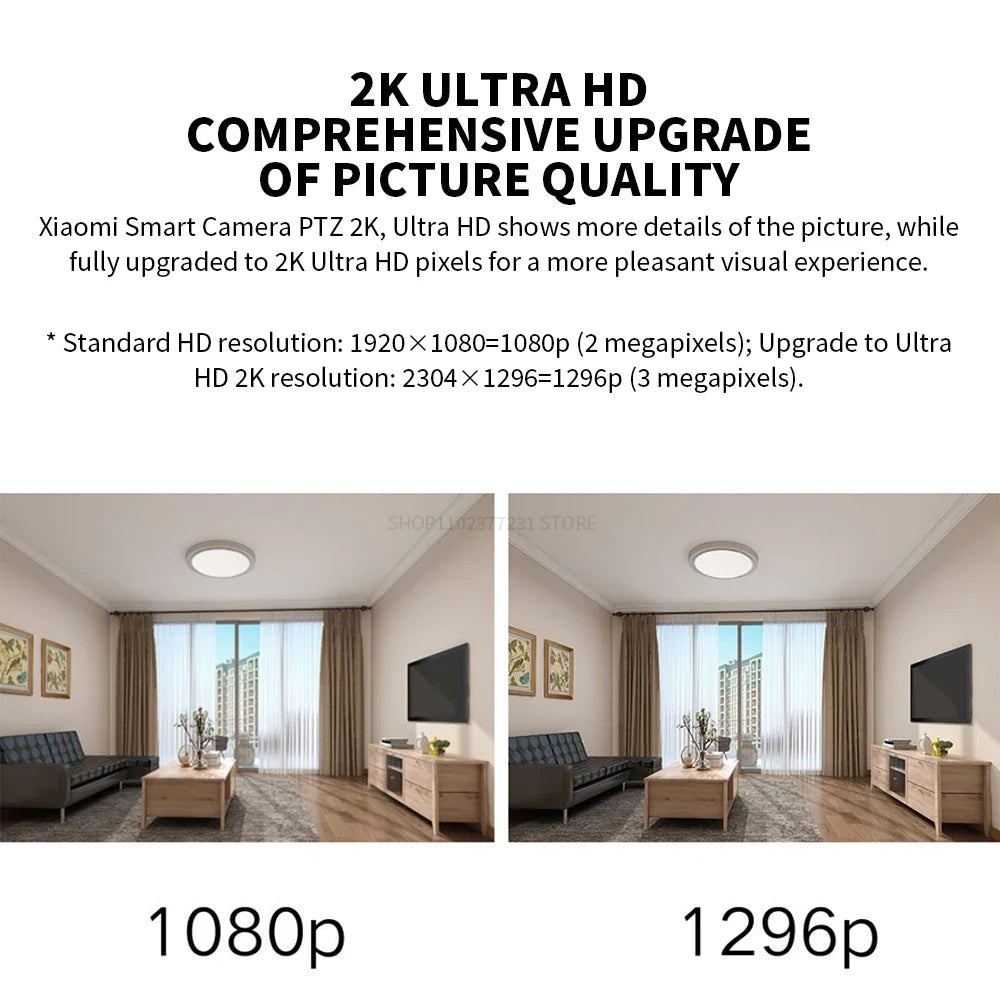 Xiaomi 360 Degree Mi PTZ 2K Security Camera AI Detection Indoor Night Vision by stepyours.com