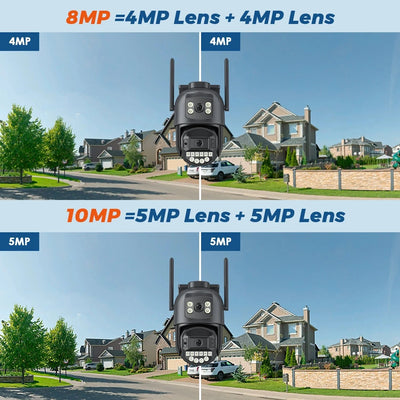 5K 10MP Dual - Lens WiFi PTZ Outdoor Camera - AI Auto Tracking - stepyours.com