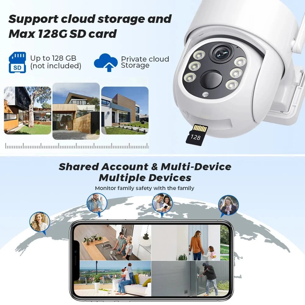 ICSEE 5MP Solar Wireless Outdoor Camera 7800mAh Battery 365 Day Standby - stepyours.com