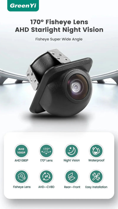 GreenYi AHD 1080P Car Rear View Camera Night Vision 170 Degree Fisheye Lens C801 - stepyours.com
