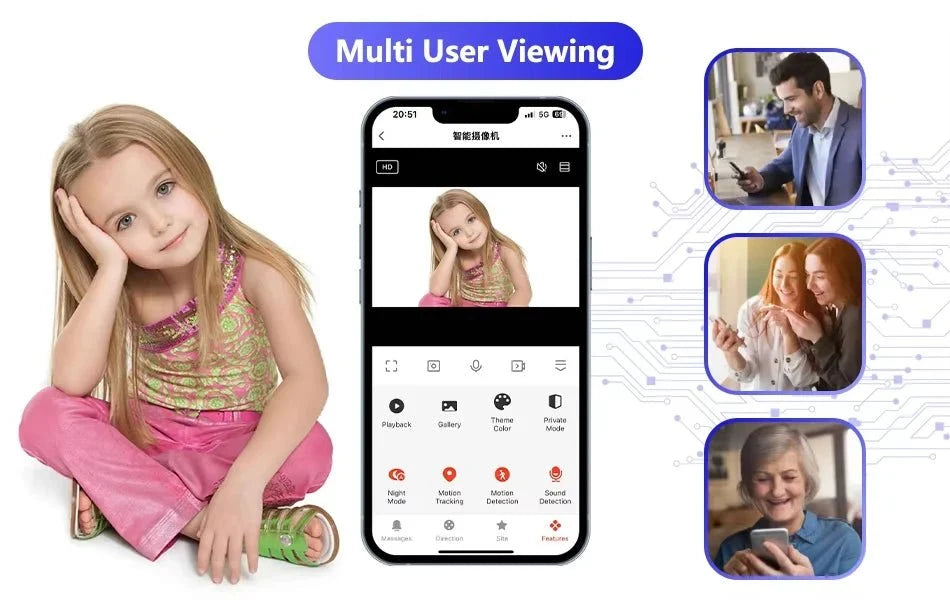 Tuya 5G WiFi IP Camera Indoor 6MP Auto Tracking 6x Zoom Night Vision - stepyours.com