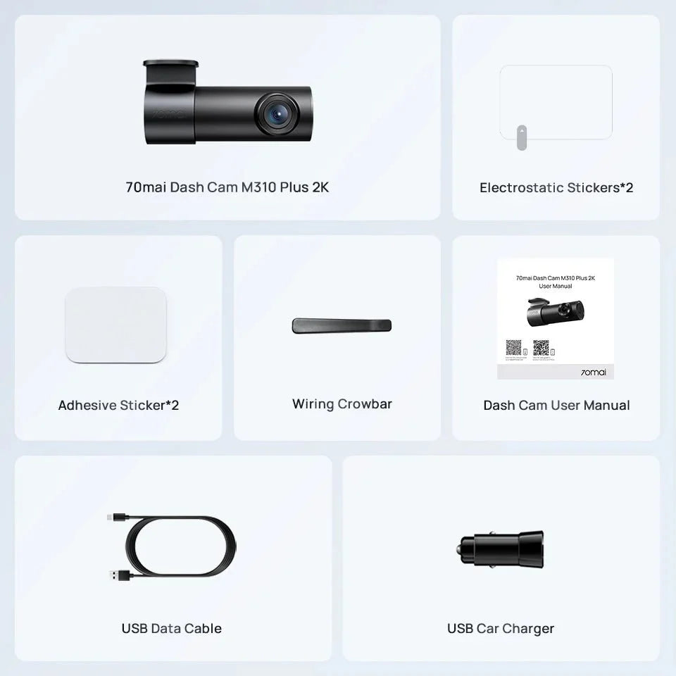 70mai M310 Plus 2K Dash Cam 1440P 143 FOV 24H Parking Guard Night Vision - stepyours.com