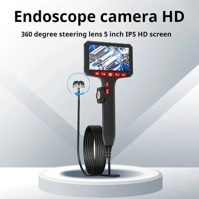 3.9mm HD Two Way Rotary Endoscope Camera 360 1080P 5.0 Inch IPS Screen Hooks - stepyours.com