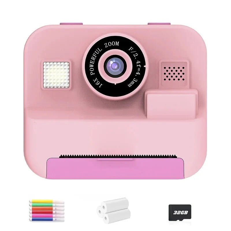 Educational Thermal Instant Print Camera 32GB Card 1080P For Kids Learning - stepyours.com