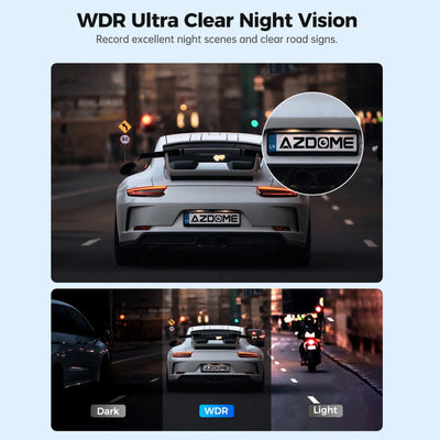 AZDOME 1296P WiFi Dash Cam Night Vision Loop Recording GSensor Parking Monitor - stepyours.com