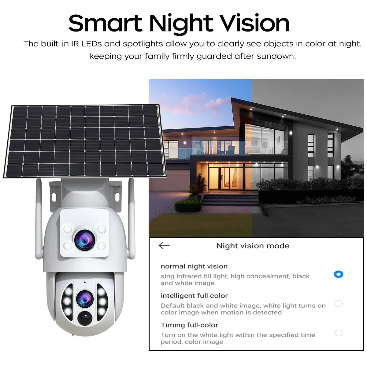 JOOAN Solar Wireless Outdoor Camera Dual Lens with 2 Way Audio CCTV - stepyours.com