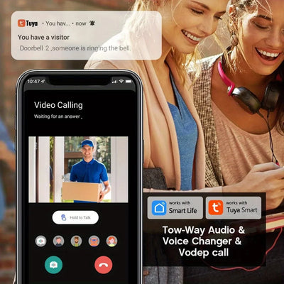 XBIBI Tuya WiFi Video Doorbell 1080P Two Way Audio Alerts - stepyours.com