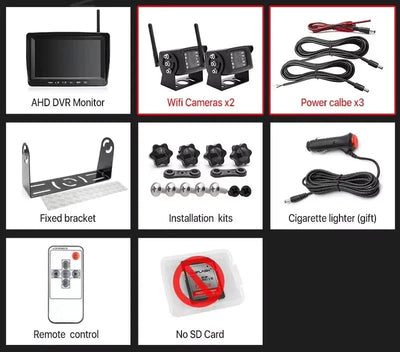 GreenYi 1280x720 HD AHD Wireless Truck DVR 7 Inch Night Vision Backup Camera - stepyours.com
