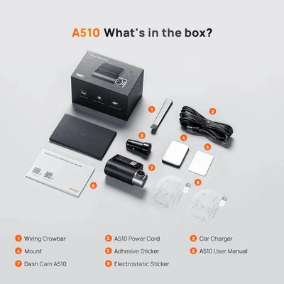 70Mai A510 Dash Cam 1944P HDR GPS ADAS 4G Front And Rear Car DVR - stepyours.com