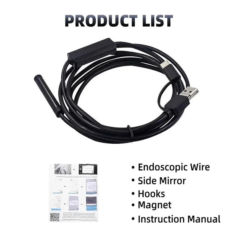 Type C 360 Degree Two Way Rotary Endoscope Camera 1080P HD For Car Inspection - stepyours.com