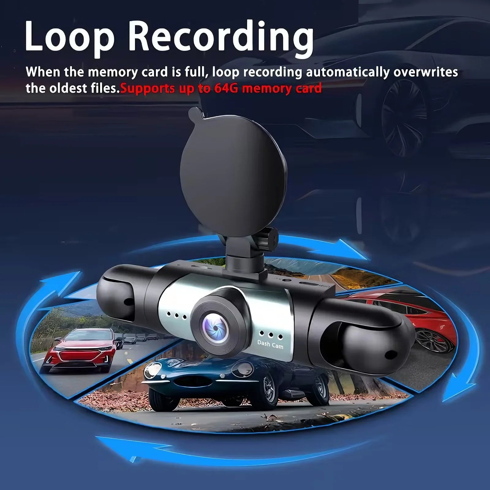 4 Channel Dash Cam With Front And Rear Night Vision Quad Vehicle DVR - stepyours.com