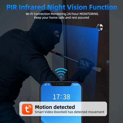 WSDCAM Mini WiFi Doorbell With Two Way Talk Peephole 1080P - stepyours.com