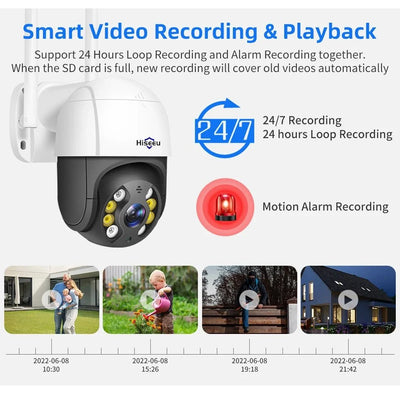 Hiseeu 4K 8MP Smart Wifi PTZ Camera With 5x Zoom AI Human Detection ONVIF - stepyours.com