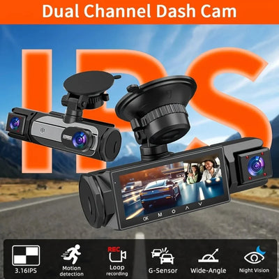 3 Channel Dash Cam 1080P Front And Rear Night Vision Parking Monitor Car DVR - stepyours.com