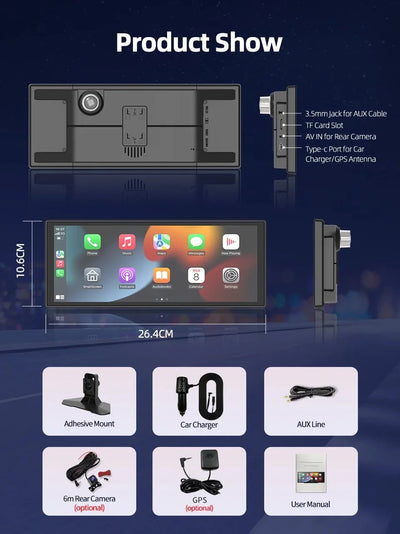 Imagebon H70 Plus 11.4 Inch 4K ADAS Dash Cam 60FPS Night Vision Dual Recording - stepyours.com