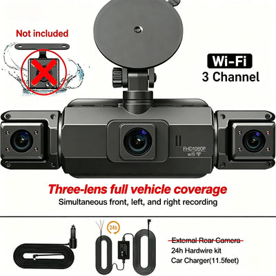 4 Channel WiFi Dash Cam for Cars Front and Rear Interior 360 DVR - stepyours.com