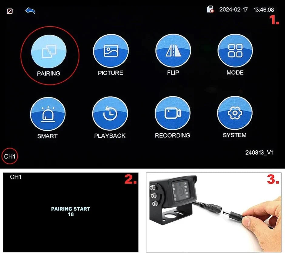 GreenYi 7 Inch 1280x720 AHD Wireless Truck DVR Monitor With Night Vision Camera - stepyours.com
