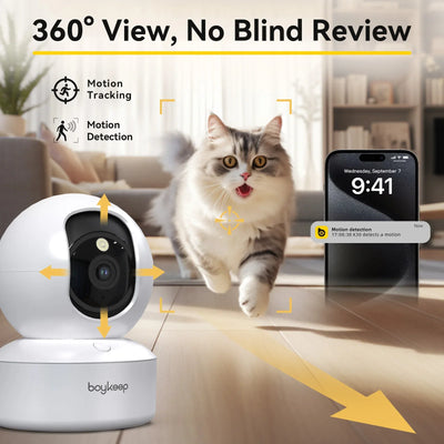 BoyKeep 3MP Indoor WiFi Baby Monitor - Auto Tracking For 24 7 Surveillance Hooks - stepyours.com