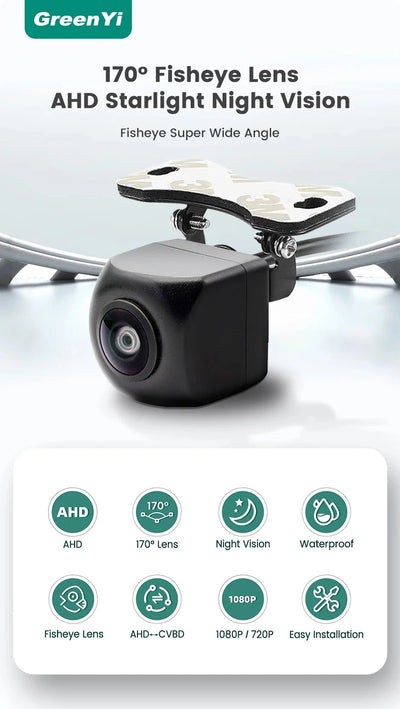 GreenYi AHD 1080P Car Rear View Camera Full HD Night Vision 170 Degree Lens C816 - stepyours.com